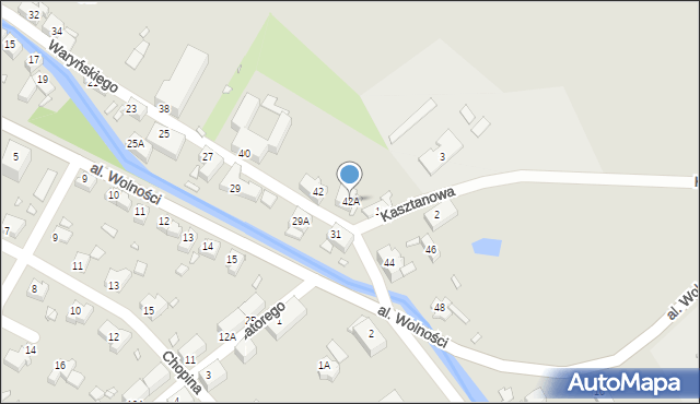 Kowary, Waryńskiego Ludwika, 42A, mapa Kowary