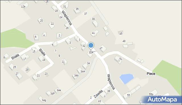 Kozy, Wapienna, 32A, mapa Kozy