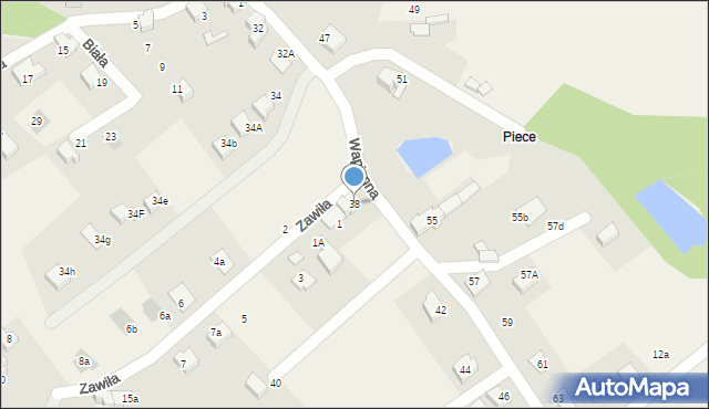 Kozy, Wapienna, 38, mapa Kozy