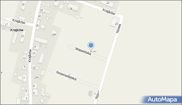 Krajków, Wawelska, 2, mapa Krajków