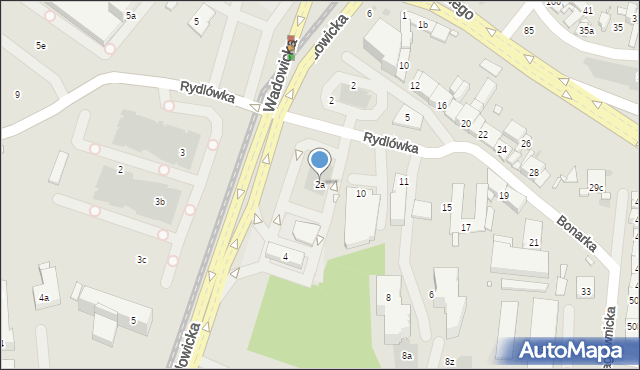 Kraków, Wadowicka, 2a, mapa Krakowa