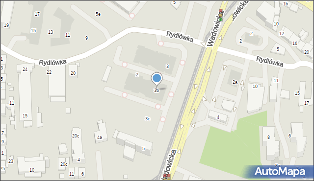 Kraków, Wadowicka, 3b, mapa Krakowa