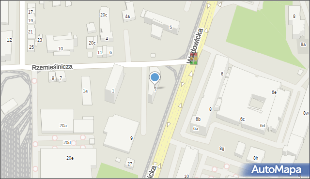 Kraków, Wadowicka, 7, mapa Krakowa