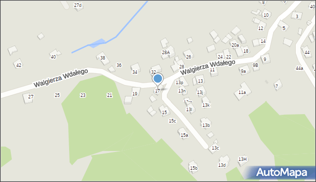 Kraków, Walgierza Wdałego, 17, mapa Krakowa