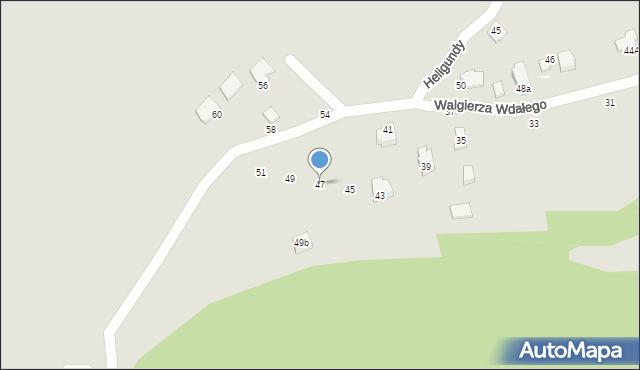 Kraków, Walgierza Wdałego, 47, mapa Krakowa