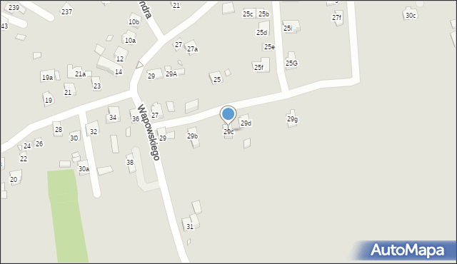 Kraków, Wapowskiego Bernarda, 29c, mapa Krakowa