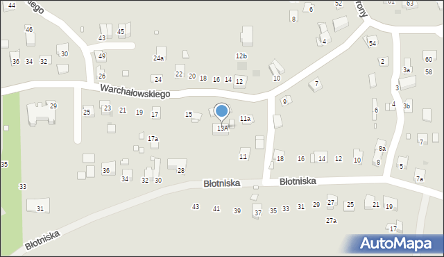Kraków, Warchałowskiego Edwarda, prof., 13A, mapa Krakowa