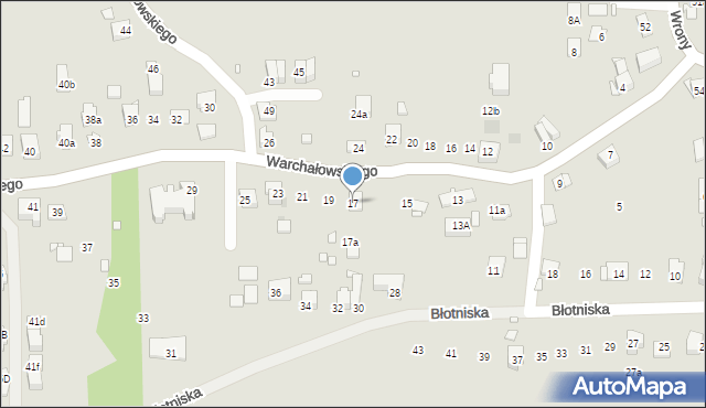 Kraków, Warchałowskiego Edwarda, prof., 17, mapa Krakowa