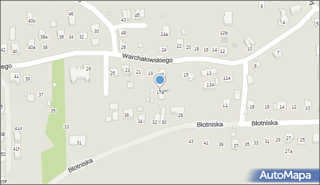 Kraków, Warchałowskiego Edwarda, prof., 17a, mapa Krakowa