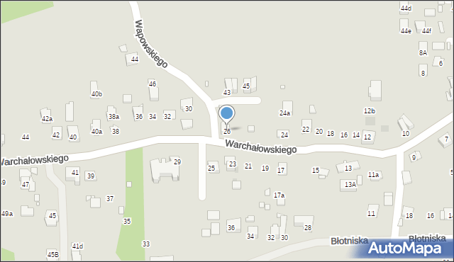 Kraków, Warchałowskiego Edwarda, prof., 26, mapa Krakowa