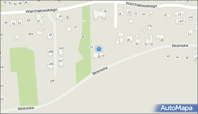 Kraków, Warchałowskiego Edwarda, prof., 31, mapa Krakowa