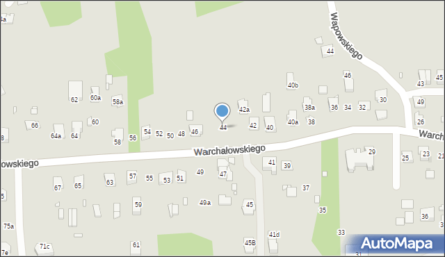 Kraków, Warchałowskiego Edwarda, prof., 44, mapa Krakowa