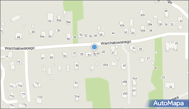 Kraków, Warchałowskiego Edwarda, prof., 51, mapa Krakowa