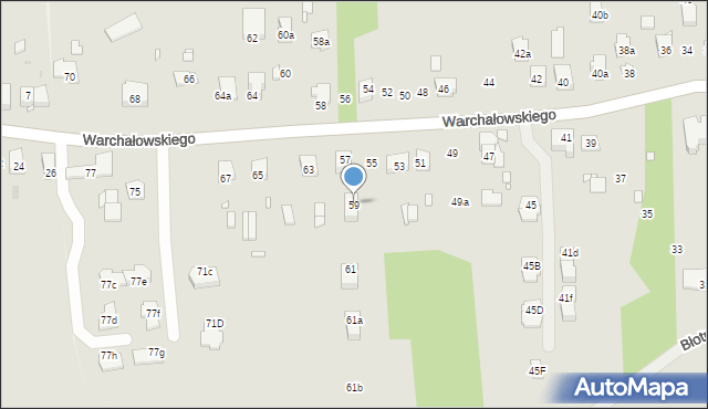 Kraków, Warchałowskiego Edwarda, prof., 59, mapa Krakowa