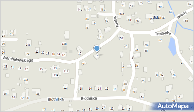 Kraków, Warchałowskiego Edwarda, prof., 7, mapa Krakowa