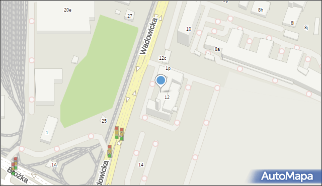 Kraków, Wadowicka, 12p, mapa Krakowa