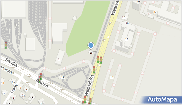 Kraków, Wadowicka, 25, mapa Krakowa