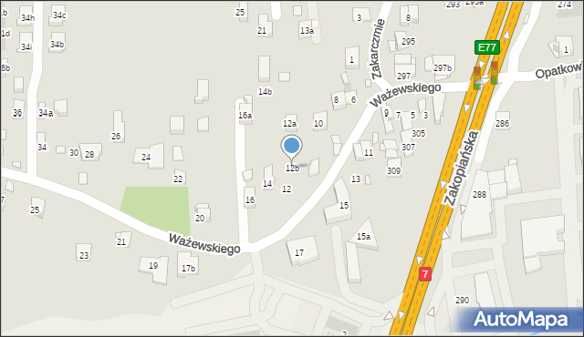 Kraków, Ważewskiego Tadeusza, 12b, mapa Krakowa