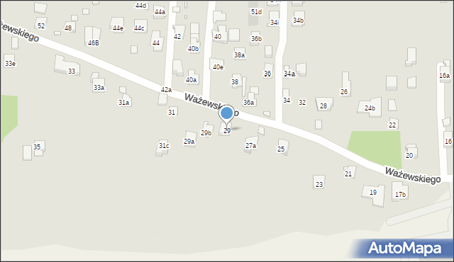 Kraków, Ważewskiego Tadeusza, 29, mapa Krakowa