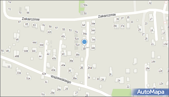 Kraków, Ważewskiego Tadeusza, 34i, mapa Krakowa