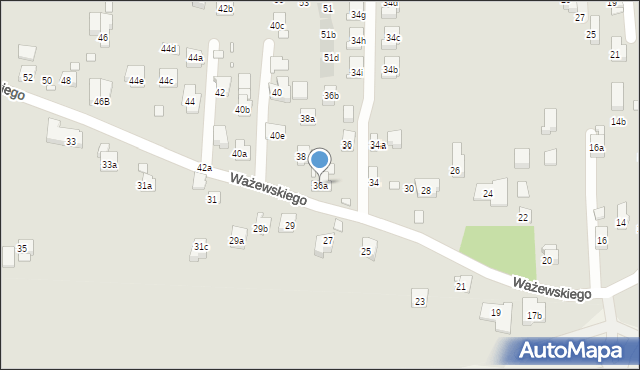 Kraków, Ważewskiego Tadeusza, 36a, mapa Krakowa