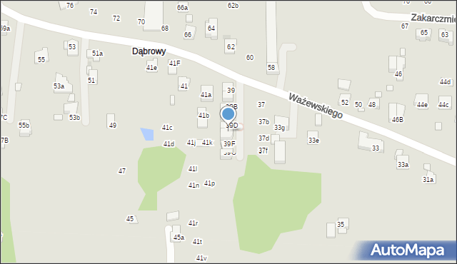 Kraków, Ważewskiego Tadeusza, 39E, mapa Krakowa