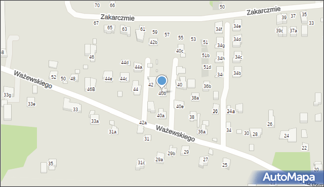 Kraków, Ważewskiego Tadeusza, 40b, mapa Krakowa