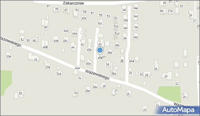Kraków, Ważewskiego Tadeusza, 40e, mapa Krakowa