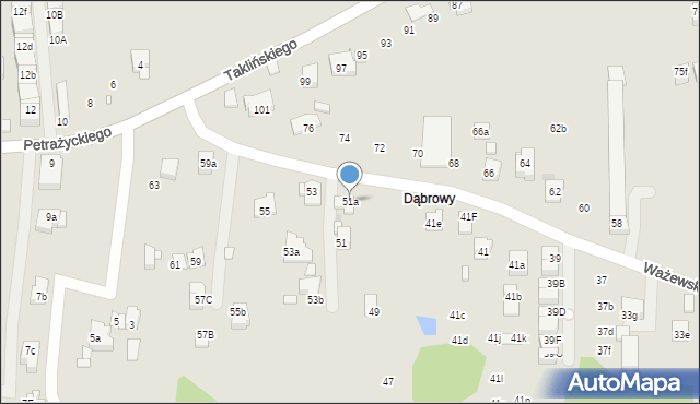 Kraków, Ważewskiego Tadeusza, 51a, mapa Krakowa