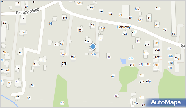 Kraków, Ważewskiego Tadeusza, 53b, mapa Krakowa