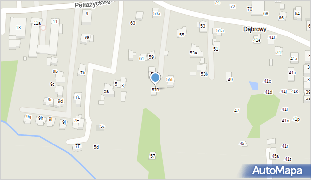 Kraków, Ważewskiego Tadeusza, 57B, mapa Krakowa