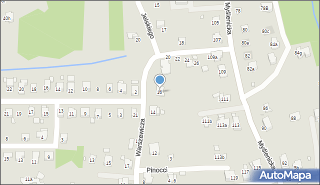 Kraków, Warszewicza Józefa, 16, mapa Krakowa