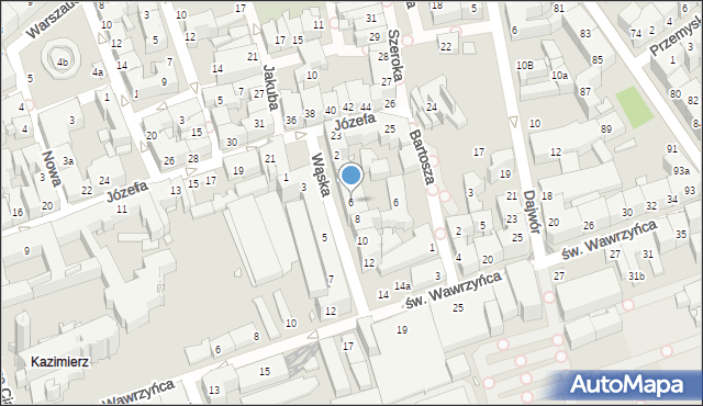 Kraków, Wąska, 6, mapa Krakowa