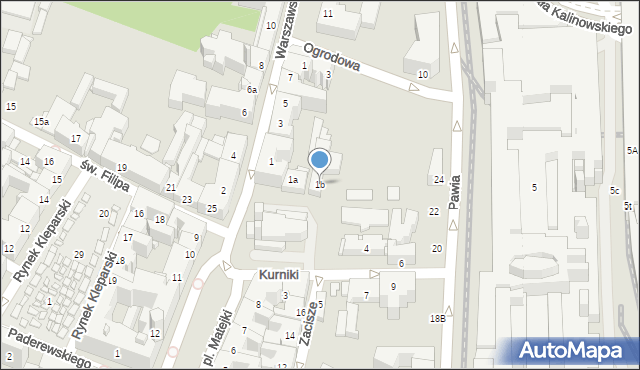 Kraków, Warszawska, 1b, mapa Krakowa