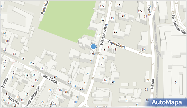 Kraków, Warszawska, 6a, mapa Krakowa