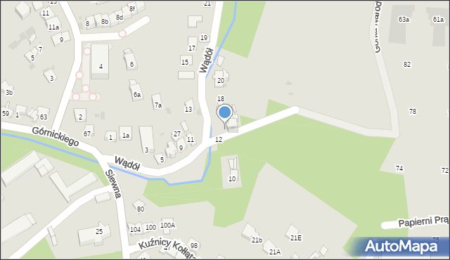 Kraków, Wądół, 14, mapa Krakowa