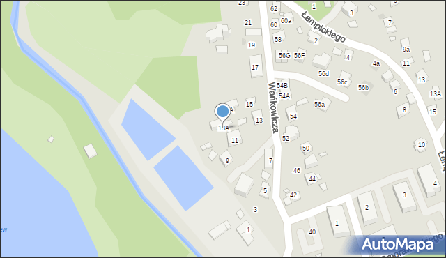 Kraków, Wańkowicza Melchiora, 13A, mapa Krakowa