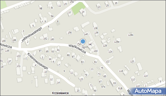 Kraków, Wańkowicza Melchiora, 152, mapa Krakowa