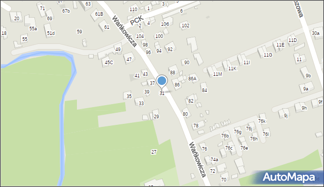 Kraków, Wańkowicza Melchiora, 31, mapa Krakowa