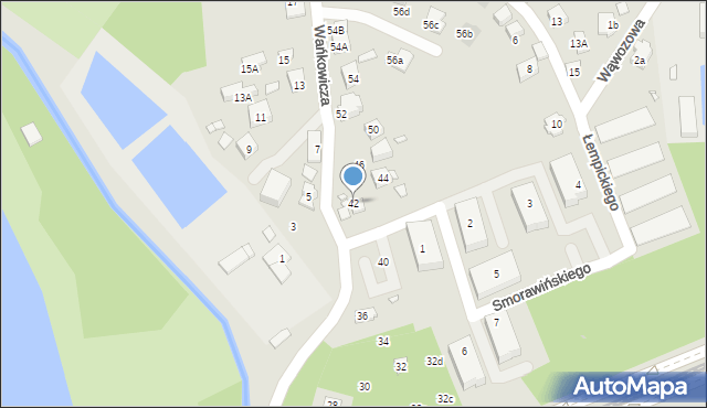 Kraków, Wańkowicza Melchiora, 42, mapa Krakowa