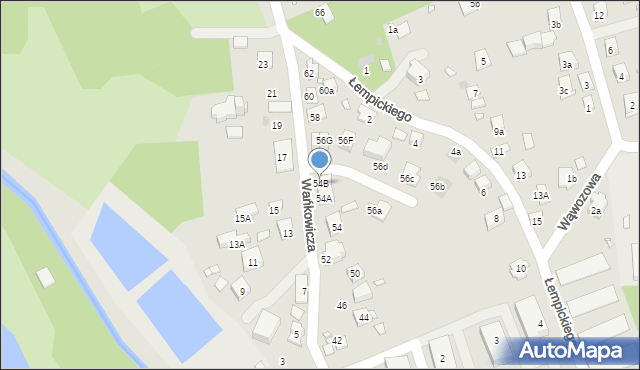 Kraków, Wańkowicza Melchiora, 54B, mapa Krakowa