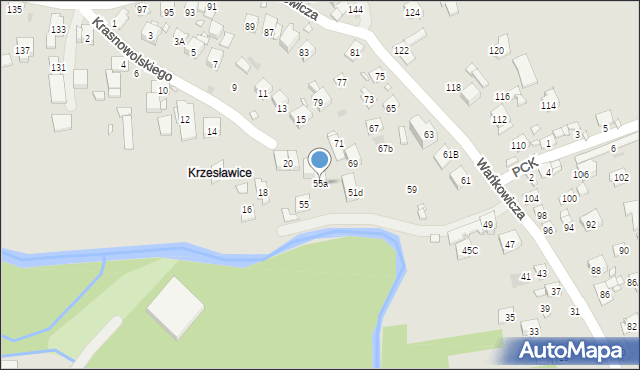 Kraków, Wańkowicza Melchiora, 55a, mapa Krakowa