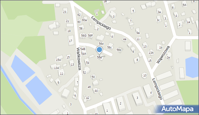 Kraków, Wańkowicza Melchiora, 56a, mapa Krakowa