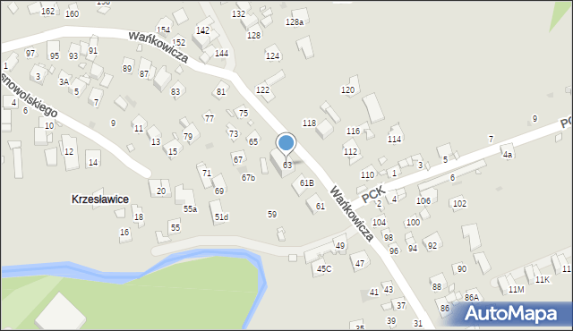 Kraków, Wańkowicza Melchiora, 63, mapa Krakowa