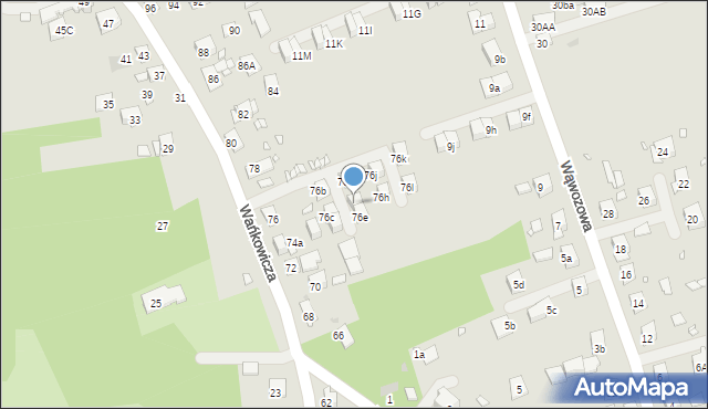 Kraków, Wańkowicza Melchiora, 76f, mapa Krakowa