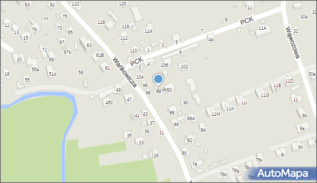 Kraków, Wańkowicza Melchiora, 94, mapa Krakowa