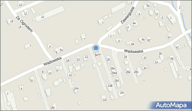 Kraków, Wadowska, 24, mapa Krakowa