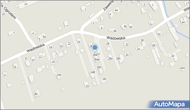 Kraków, Wadowska, 26a, mapa Krakowa