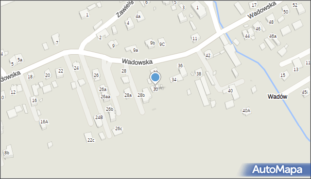 Kraków, Wadowska, 30, mapa Krakowa