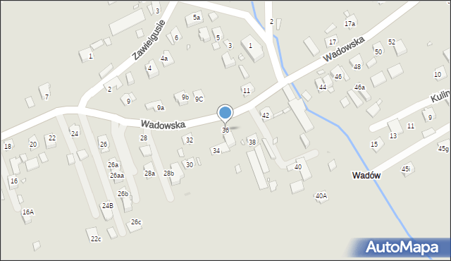 Kraków, Wadowska, 36, mapa Krakowa